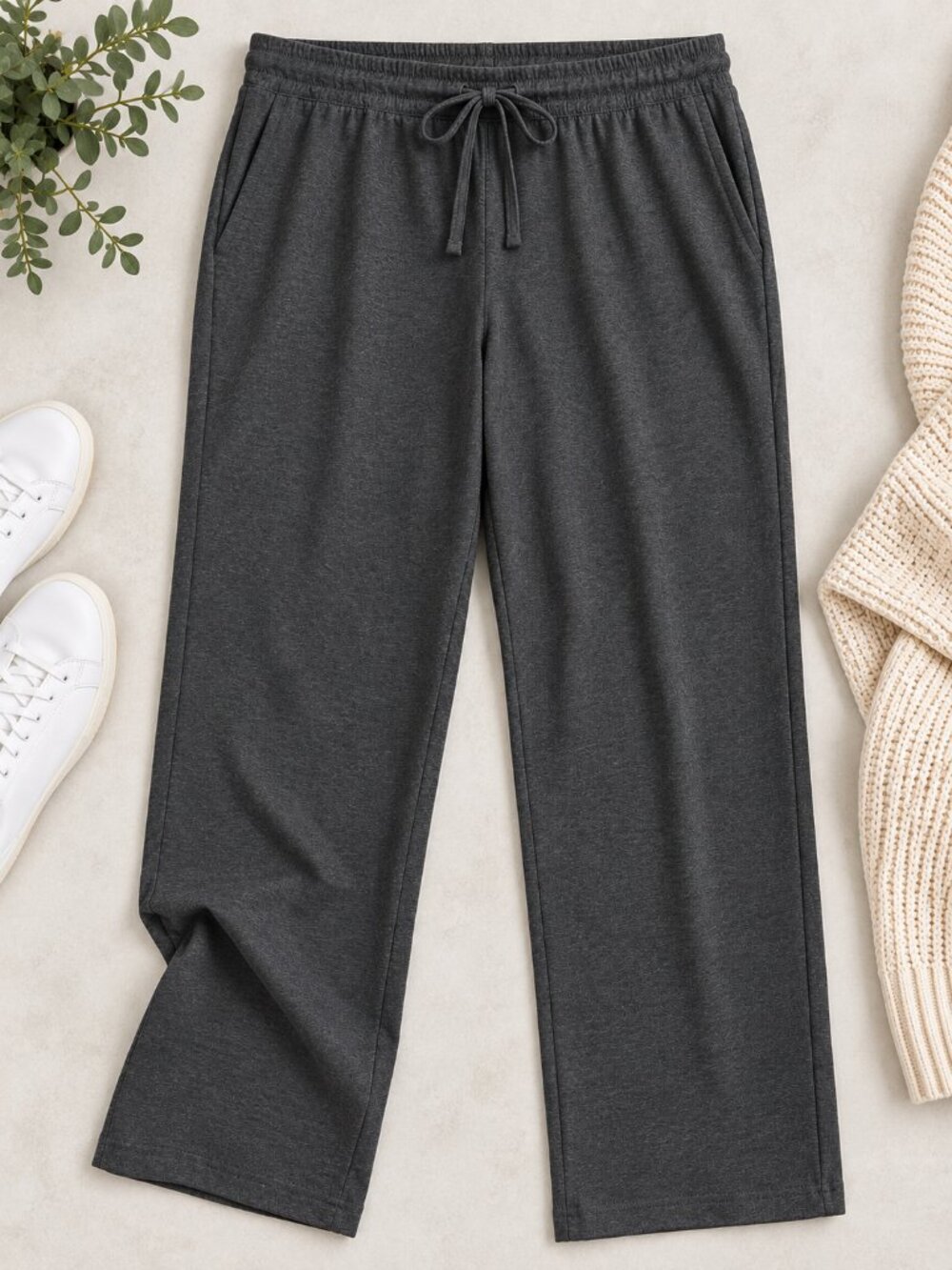 Karen Scott Sport XXL Charcoal Heather Pull-On Straight Leg Pants NWT